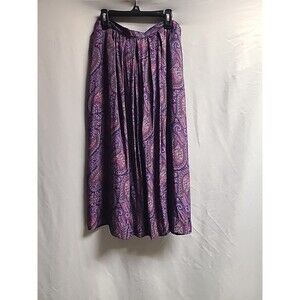 Country Sophisticates Vintage Paisley Pleated Midi Skirt sz 8 Made in USA